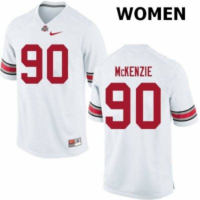 NCAA Ohio State Buckeyes Women's #90 Jaden McKenzie White Nike Football College Jersey GOV7245PK